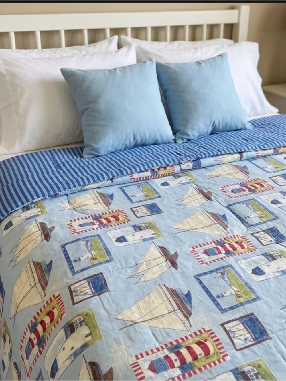 Vintage Westpoint Stevens Nautical Print Comforter